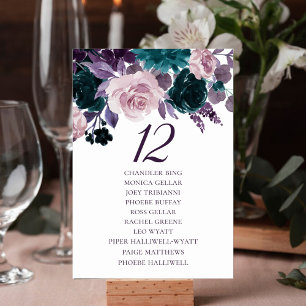 Moody Boho Eggplant Lila Wedding Guest Names Tischnummer