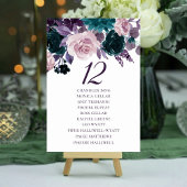 Moody Boho | Eggplant Lila Wedding Guest Names Tischnummer