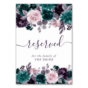Moody Boho   Eggplant Plum Lila floral Reserviert Tischnummer