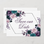 Moody Boho | Eggplant Plum Lila Mauve Bouquet Postkarte (Vorne/Hinten)