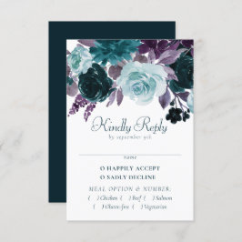 Moody Boho | Entree aus Aquamarinen und Lila Rose  RSVP Karte