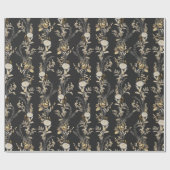 Moody Boho Florals Elegante Weihnachtsgeschenk Geschenkpapier (Flach)