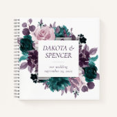 Moody Boho | Gästebuch Eggplant und Aquamarines Fo Notizblock (Vorderseite)