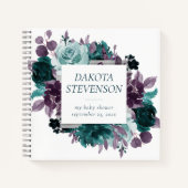 Moody Boho | Gästebuch für Aquamarine und Lila Ros Notizblock (Vorderseite)