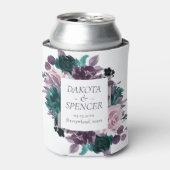 Moody Boho | Lila Blume Save the Date Dosenkühler (Kanne Vorderseite)