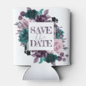 Moody Boho | Lila Blume Save the Date Dosenkühler (Rückseite)
