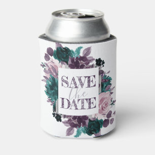 Moody Boho   Lila Blume Save the Date Dosenkühler