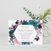Moody Boho | Lila Blumenrahmen Einladung (Stehend Vorderseite)