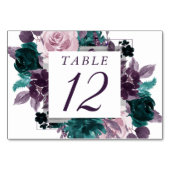 Moody Boho | Lila Blumenrahmen Tischnummer (Rückseite)