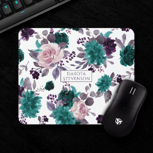 Moody Boho Lila Blumenzuordnung Mousepad