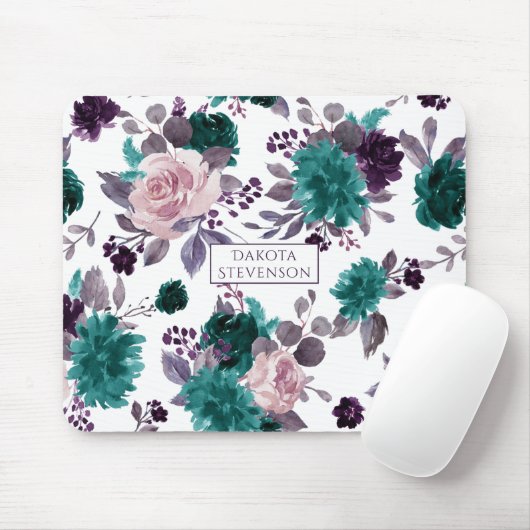 Moody Boho | Lila Blumenzuordnung Mousepad (Mit Mouse)