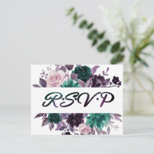 Moody Boho   Lila dunkle Blütenpflanze UAWG Postkarte