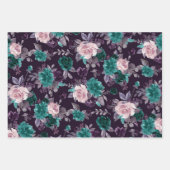 Moody Boho | Lila dunkles Muster der Äggpflanze Geschenkpapier Set (Vorderseite 3)