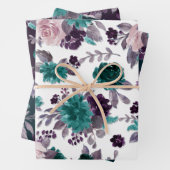 Moody Boho | Lila dunkles Muster der Äggpflanze Geschenkpapier Set (Beispiel)