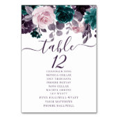 Moody Boho | Lila und Aquamarine Namen von Eggplan Tischnummer (Rückseite)