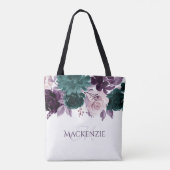 Moody Boho | Lila und Aquamarine Rose von Eggplant Tasche (Rückseite)