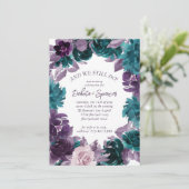 Moody Boho | Lila und Aquamarines Jubiläum von Egg Einladung (Stehend Vorderseite)