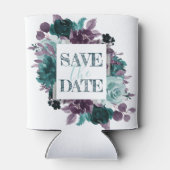 Moody Boho | Save the Date Aquamarine und Lila Blu Dosenkühler (Rückseite)
