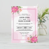 Moody boho schicke Hochzeitsvektorkarte Einladung (Stehend Vorderseite)