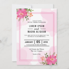 Moody boho schicke Hochzeitsvektorkarte Einladung