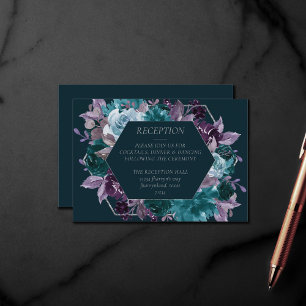 Moody Boho Tief Aquamarin Türkisfarbener Lila Em Begleitkarte