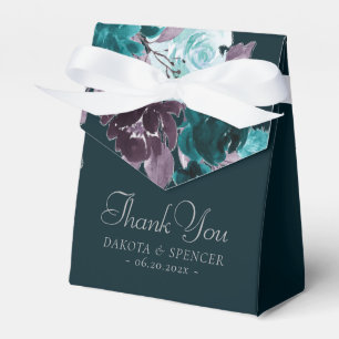 Moody Boho   Tief Aquamarin und Plum Lila Danke Geschenkschachtel