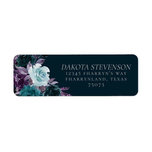 Moody Boho | Tiefe Aquamarine und Lila Bouquet-Adr (Vorne)