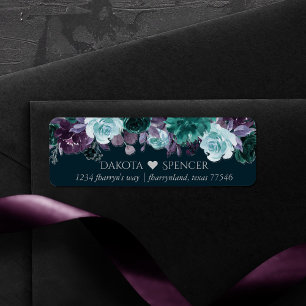 Moody Boho   Tiefe Aquamarine und Lila Garland-Adr