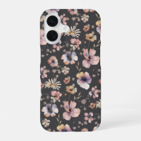 Moody Boho Watercolor Blush Wildflowers Muster 