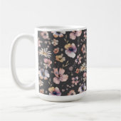 Moody Boho Watercolor Blush Wildflowers Pattern  Kaffeetasse (Links)