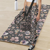 Moody Boho Watercolor Blush Wildflowers Pattern  Leggings