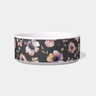 Moody Boho Watercolor Blush Wildflowers Pattern  Napf