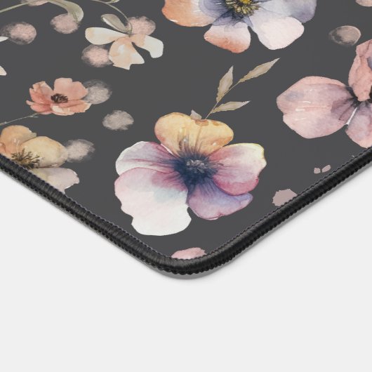 Moody Boho Watercolor Blush Wildflowers Pattern Schreibtischunterlage (Ecke)