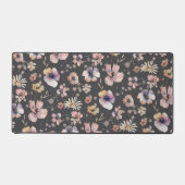 Moody Boho Watercolor Blush Wildflowers Pattern  Schreibtischunterlage (Vorderseite)