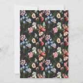 Moody Bold Floral Arch Oval Wedding Einladung (Rückseite)