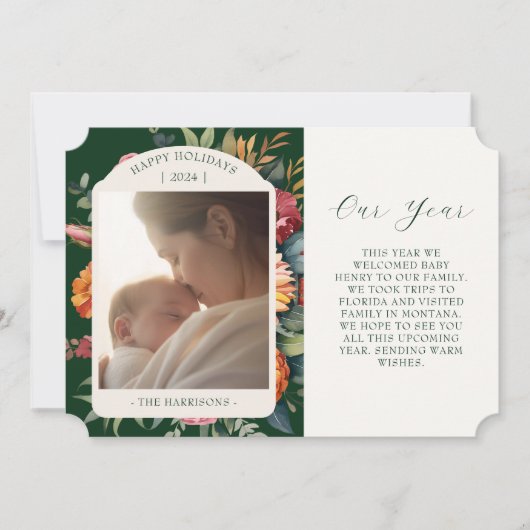 Moody Botanic Year in Review Holiday Card Einladung (Vorderseite)