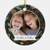 Moody Botanical Double Side Personalisiertes Foto Keramik Ornament (Vorne)