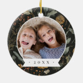 Moody Botanical Double Side Personalisiertes Foto Keramik Ornament (Hinten)