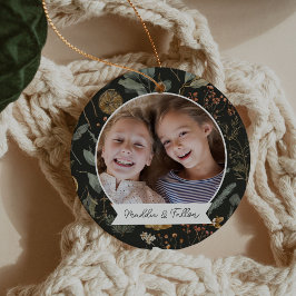 Moody Botanical Double Side Personalisiertes Foto Keramik Ornament
