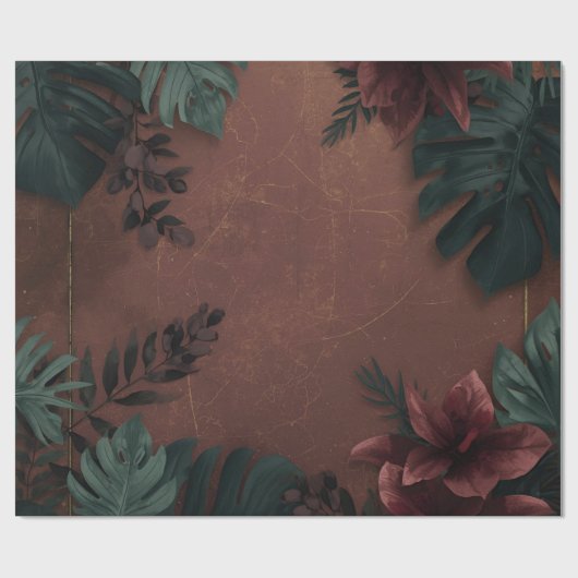 Moody Botanical Elegance Geschenkpapier (Flach)