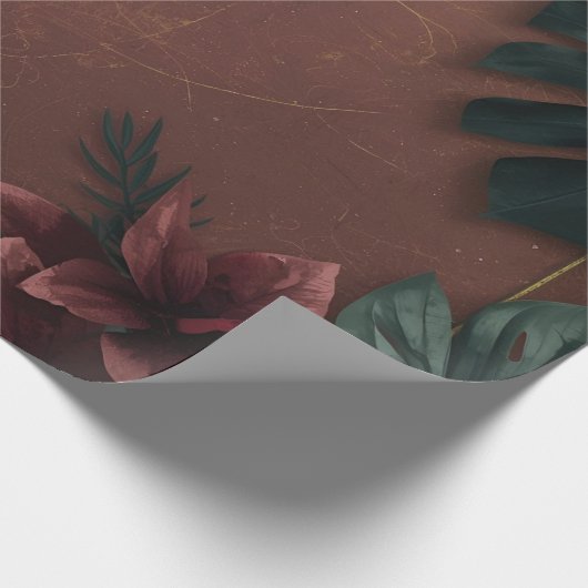 Moody Botanical Elegance Geschenkpapier (Ecke)