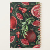Moody Botanical Pomegranate Muster Monogramm 2024 Planer (Rückseite)