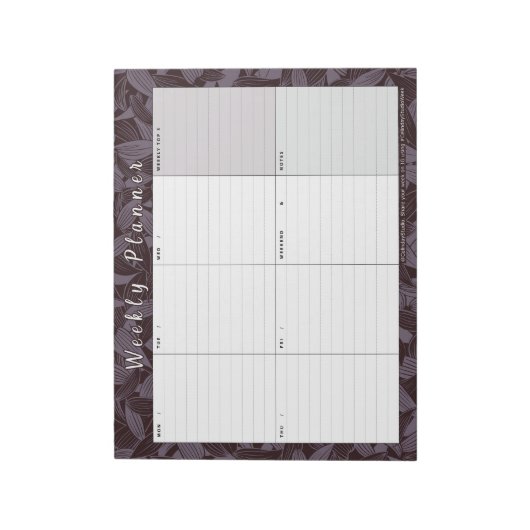 Moody Botanical Weekly Planner | Woche auf einen B Notizblock (Rotiert)