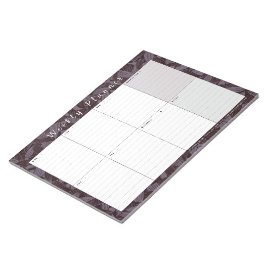 Moody Botanical Weekly Planner | Woche auf einen B Notizblock (angewinkelt)