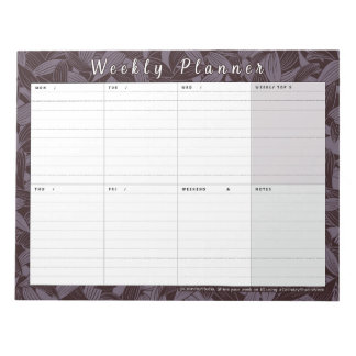 Moody Botanical Weekly Planner | Woche auf einen B Notizblock