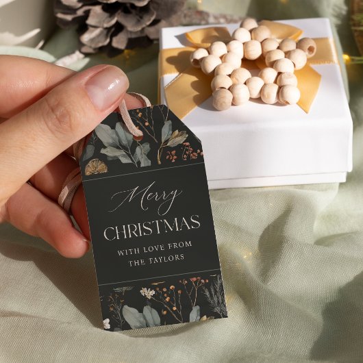 Moody Botanische Personalisierte Weihnachtsgeschen Geschenkanhänger