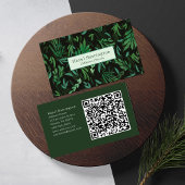 Moody Botanischer QR Code Business Card Grün Schwa Visitenkarte