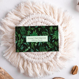 Moody Botanischer QR Code Business Card Grün Schwa Visitenkarte