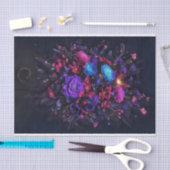 Moody Bouquet dunkle Blume lila rosa blau Seidenpapier (Handwerk)