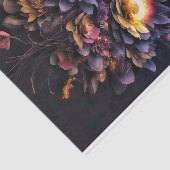 Moody-Bouquet schwarz-gelb violette Blumen Seidenpapier (Ausschnitt)